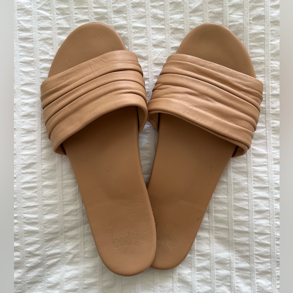 Beek Tan Slide Sandals